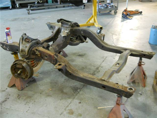 Subframe ready for dis-assembly.