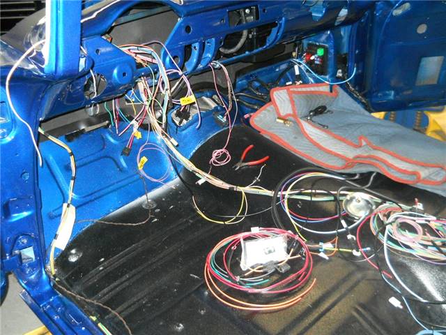 Under dash wiring started.