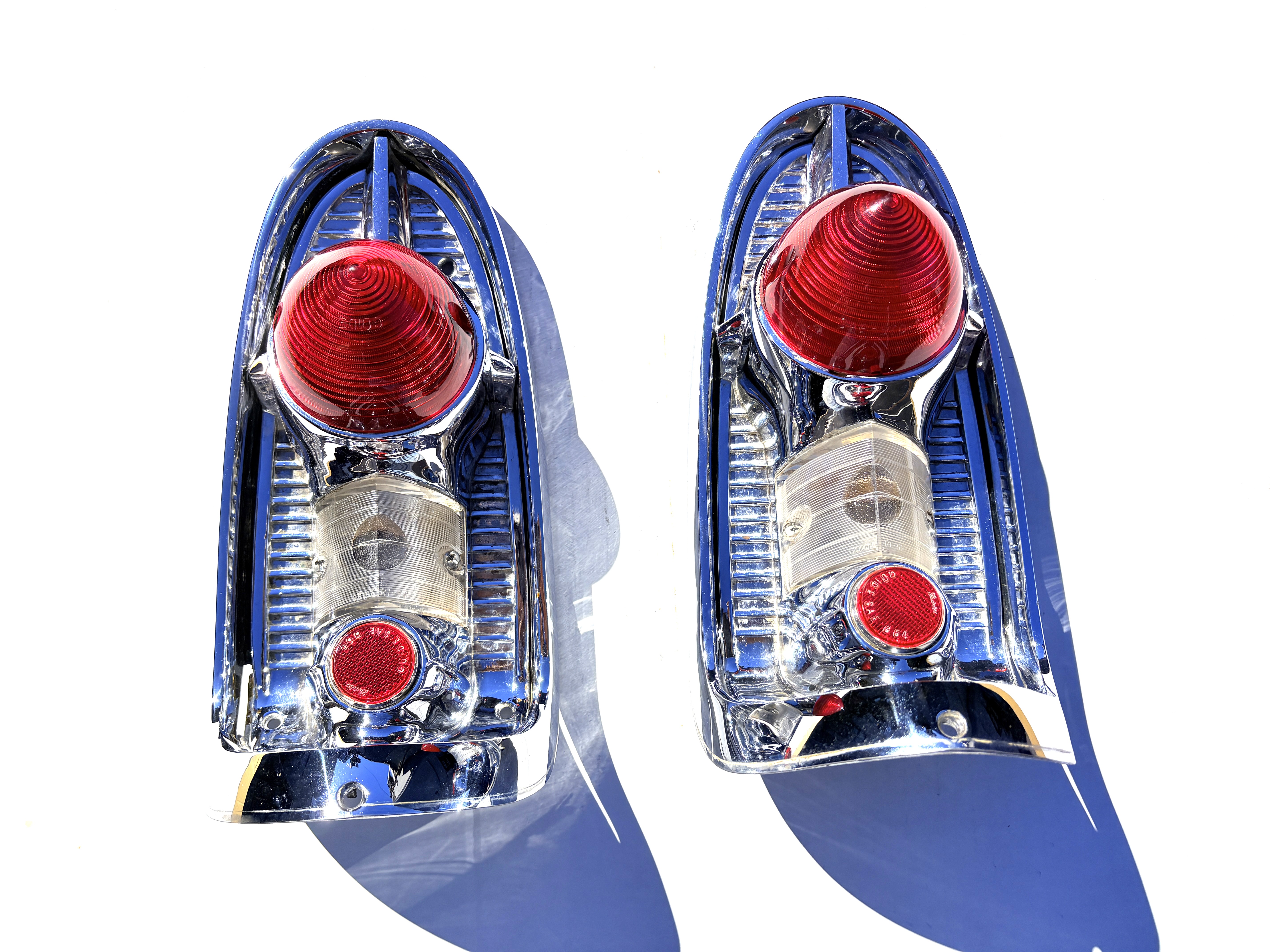 1956 Chevrolet Original rehrome Tail Light Assemblies